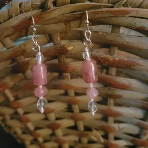 Elegant Pink Beaded Earrings